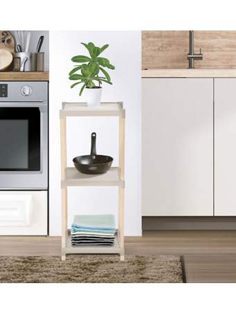 FIXWOOD - 3 Layer Plastic Multi - Functional Shelves BEIGE