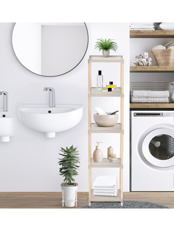 FIXWOOD - 5 Layer Plastic Multi - Functional Shelves BEIGE