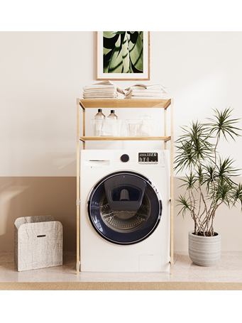 FIXWOOD - 2 Layer Wooden Shelf - Washing Machine BEIGE