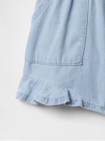 GAP - Twill Ruffle Pull-On Shorts CHAMBRAY 042