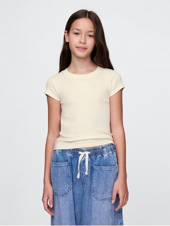 GAP - Kids Rib Logo T-Shirt IVORY FROST