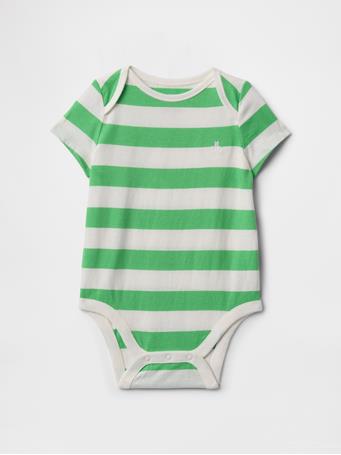 GAP - Baby Mix & Match Striped Bodysuit WHITE GREEN STRIPE