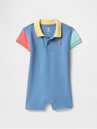 GAP - Baby Pique Polo Shorty One-Piece COLORBLOCK