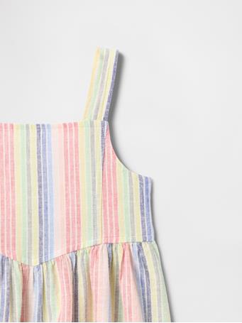 GAP - Baby & Toddler Linen-Cotton Dress PINK MULTI STRIPE