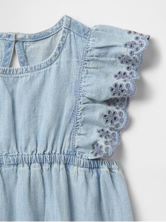 GAP - Baby Denim Ruffle Bubble Shorty MEDIUM WASH