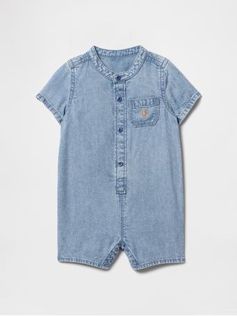 GAP - Baby Denim Shorty One-Piece MEDIUM WASH