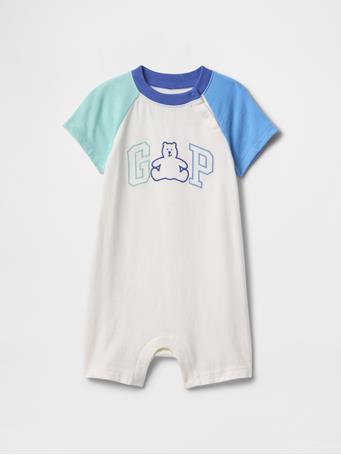 GAP - Baby Gap Logo Shorty One-Piece NEW OFF WHITE
