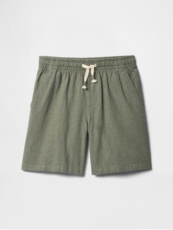 GAP - Kids Relaxed Linen-Blend Pull-On Shorts MESCULEN GREEN