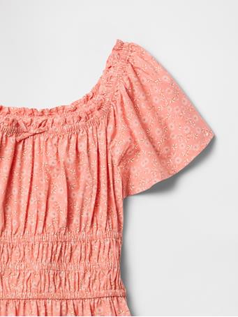 GAP - Kids Smocked Midi Dress TEA ROSE