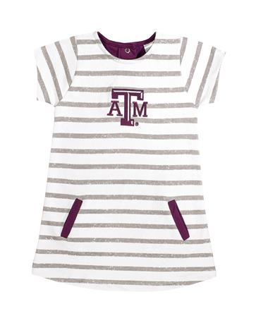 Texas A&M Toddler French Terry Stripe Dress