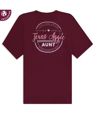 Texas A&M Aggie Aunt Cursive T-Shirt