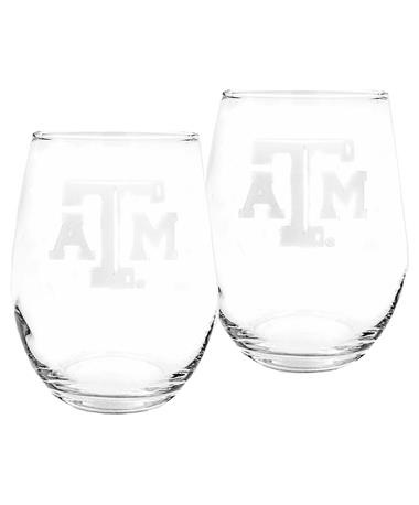 DROPSHIP ITEM: Texas A&M Campus Crystal Stemless Wine Set