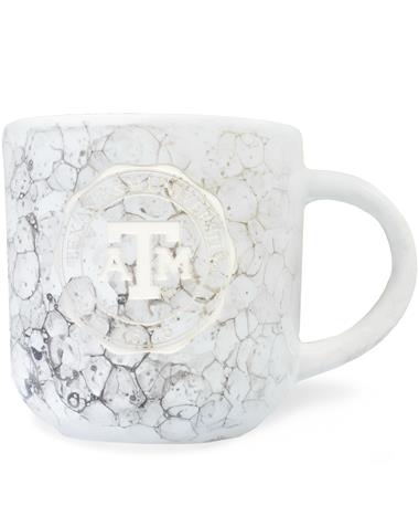 Texas A&M White Marble Etched Seal Mug