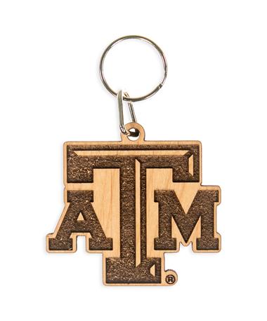 Texas A&M Wood Keychain
