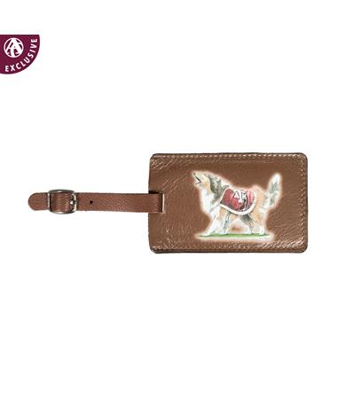 Texas A&M Reveille Leather Luggage Tag