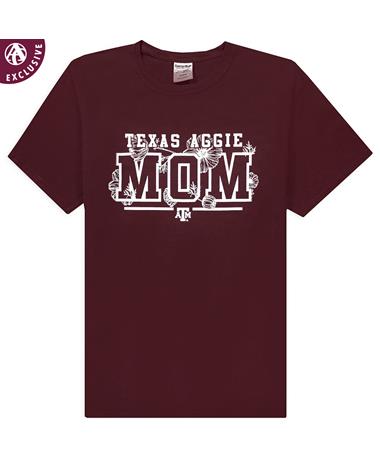 Texas A&M Simple Floral Mom T-Shirt