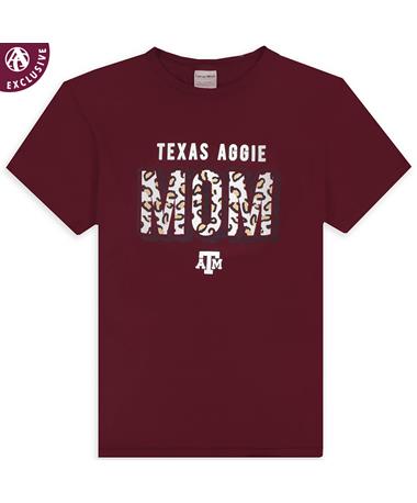 Texas A&M Leopard Aggie Mom Comfort Wash T-Shirt