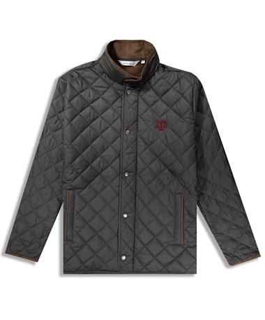 Texas A&M Peter Millar Quilted Suffolk Black Travel Coat