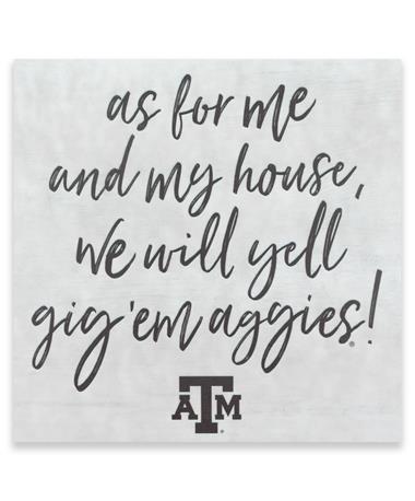Texas A&M My House Yell Gig 'Em Aggies Decor
