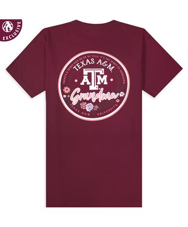 Texas A&M Grandma Pink Floral Circle T-Shirt