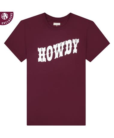Maroon Western Howdy Dammit T-Shirt