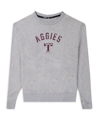 Texas A&M Adidas Vintage Crew Aggies Block T Sweatshirt