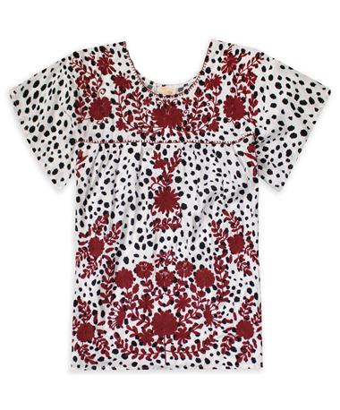 Maroon Embroidered Layerz Taylor Dalmatian Top