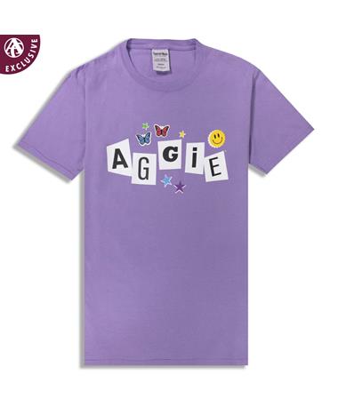 Texas A&M Aggie Purple Magazine Letter T-Shirt