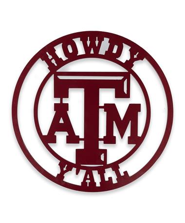 Texas A&M Circle Howdy Y'all Sign