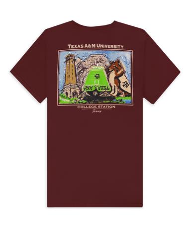 Texas A&M Stadium And Reveille Painting T-Shirt