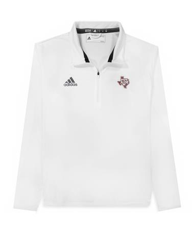 Texas A&M Adidas White Under the Lights Knit Quarter Zip Pullover