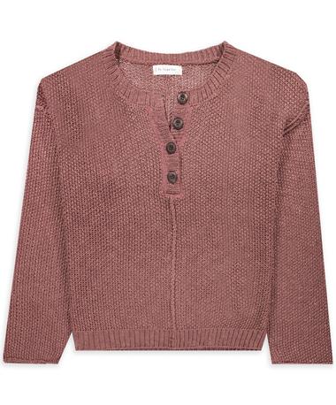 Mauve By Together Crop Button Top Sweater