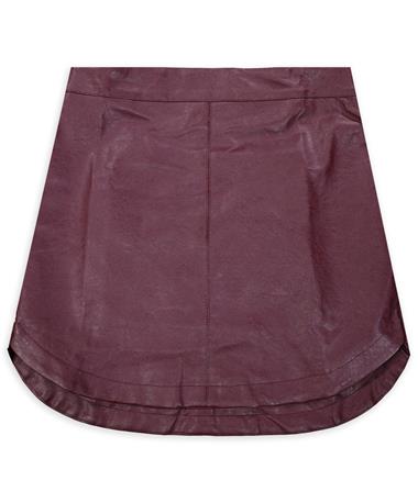 Maroon Straight Leather Skirt