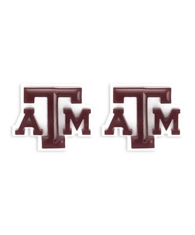 Texas A&M Maroon And White Beveled ATM Layered Earrings