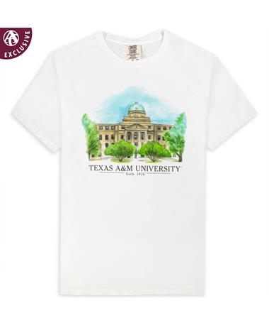 Texas A&M Academic Building Watercolor T-Shirt