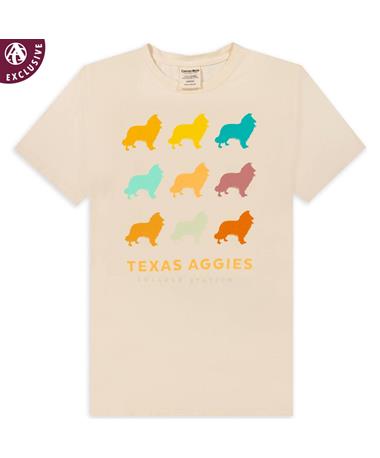 Texas Aggies Multi Color Reveilles Comfort Wash T-Shirt