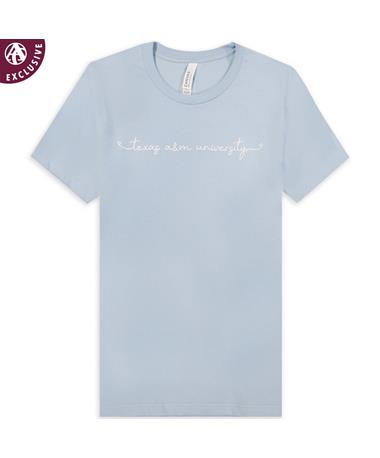 Texas A&M Blue Simple Cursive T-Shirt