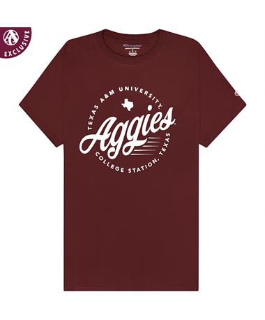 Texas A&M Aggies Champion Script Circle T-Shirt