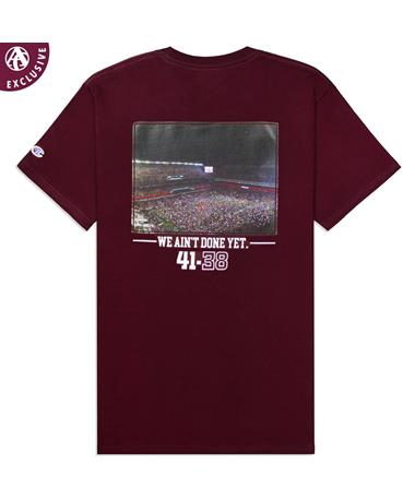 Maroon We Ain't Done Yet Rushing The Field T-Shirt