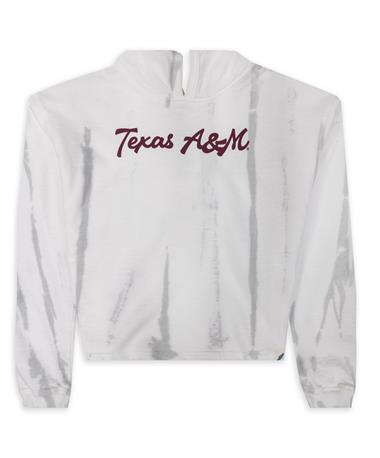 Texas A&M Tie Dye Cropped Terry Hoodie