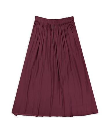 Long Maroon Pleated Koria Skirt
