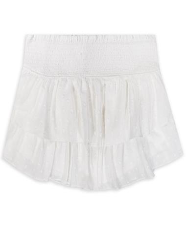 Mustard Seed White Ruched Dotted Skort