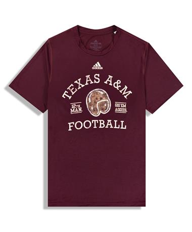 Texas A&M Adidas Football Old School Tee