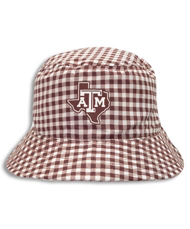 A&M Maroon Lonestar Gingham Bucket Hat