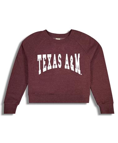 Texas A&M Boxy Raglan Cropped Pullover