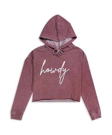 Texas A&M Howdy Campus Script Cropped Hoodie