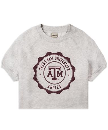 Texas A&M Aggies Seal Cropped Short-Sleeve Sweatshirt