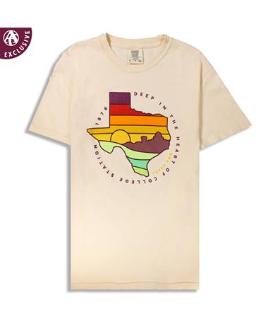 Texas A&M Deep In The Heart Of College Station Colored Skyline T-Shirt