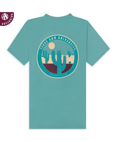 Texas A&M Blue Cactus Sunset T-Shirt