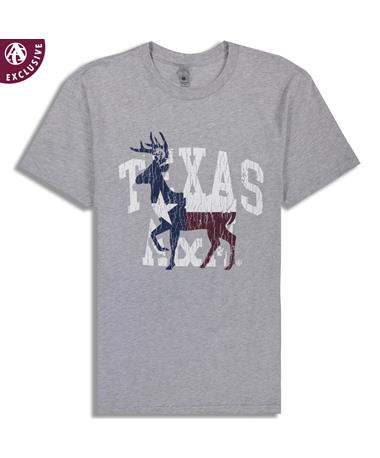 Texas A&M Grey Flag Deer T-Shirt